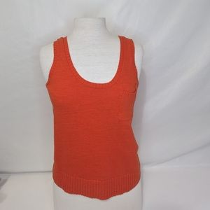 Loft Orange Sleeveless Crop Sweater Vest